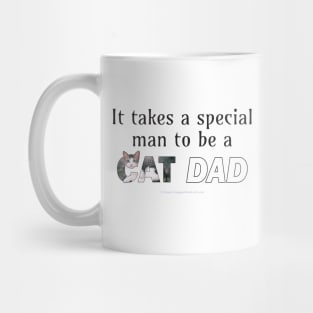 It takes a special man to be a cat dad - tabby cat oil painting word art Mug